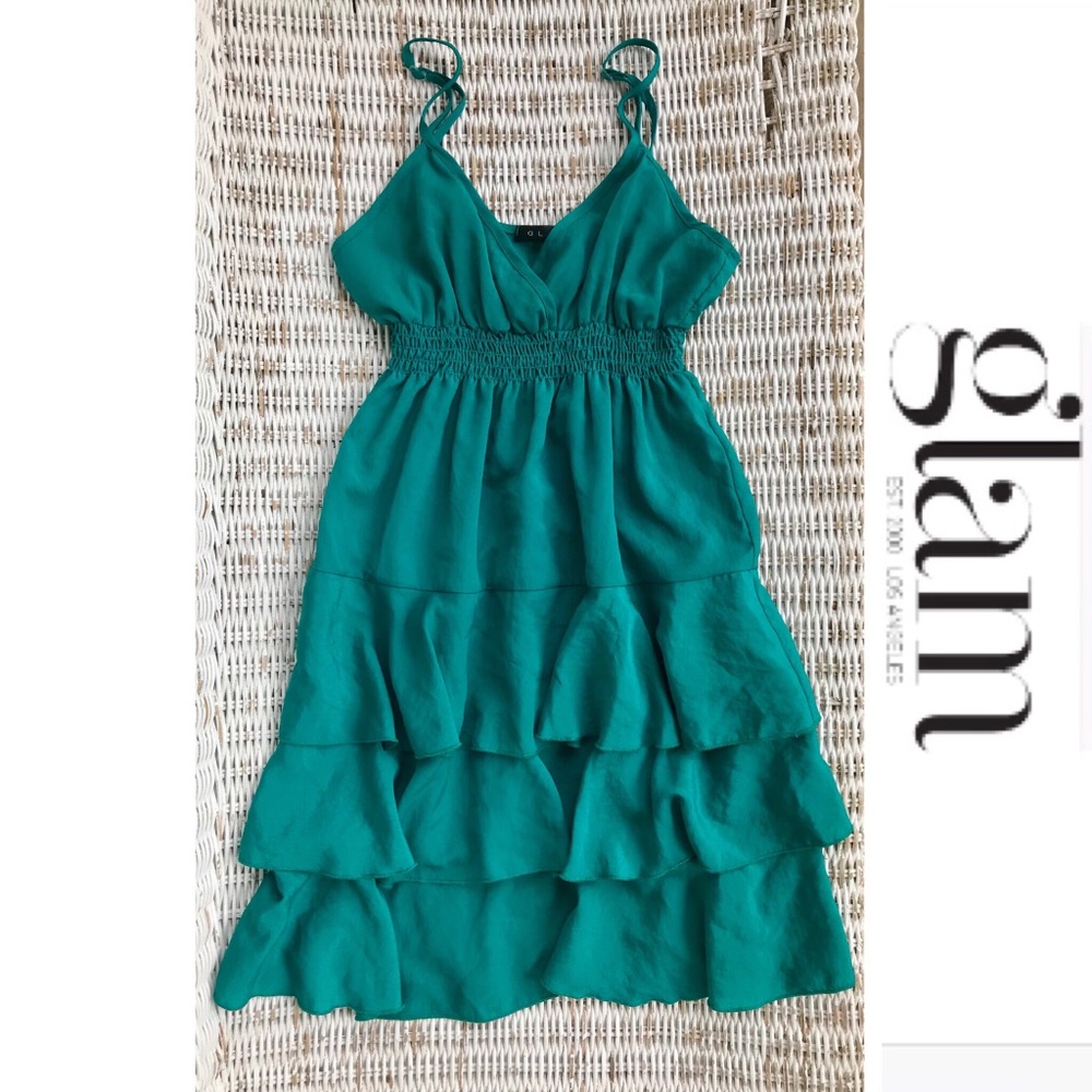 🆕 {glam LA} Empire Waist Ruffle Dress w/ spaghetti straps